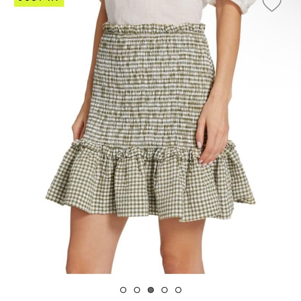 NWOT VERONICA BEARD Aloya Smocked Cotton Blend Miniskirt